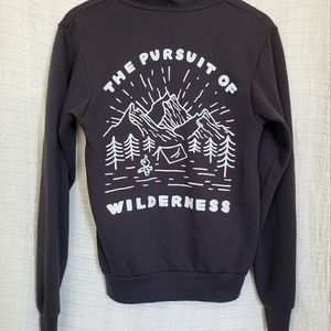 KEEP NATURE WILD FLEECE ZIP UP JACKET DARK GRAY SMALL